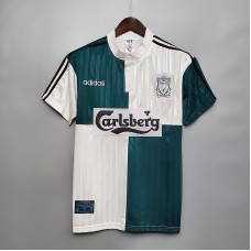 Liverpool 95/96 Away White&Green Soccer Jersey